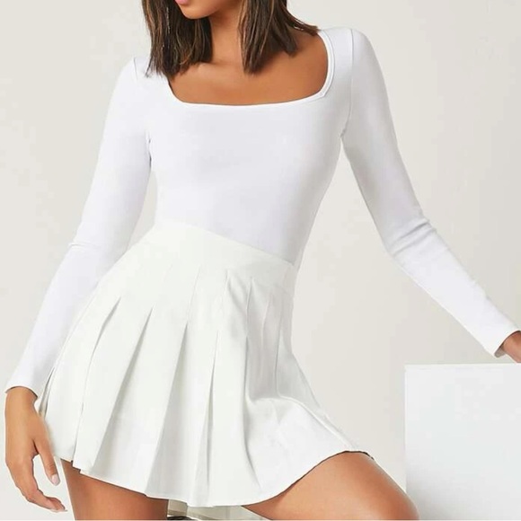 White Square Neck Top - Picture 1 of 2